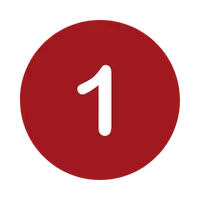 White number 1 inside a red circle.