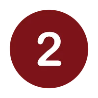 White number 2 centered on a dark red circular background.