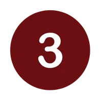 White number 3 inside a dark red circle.
